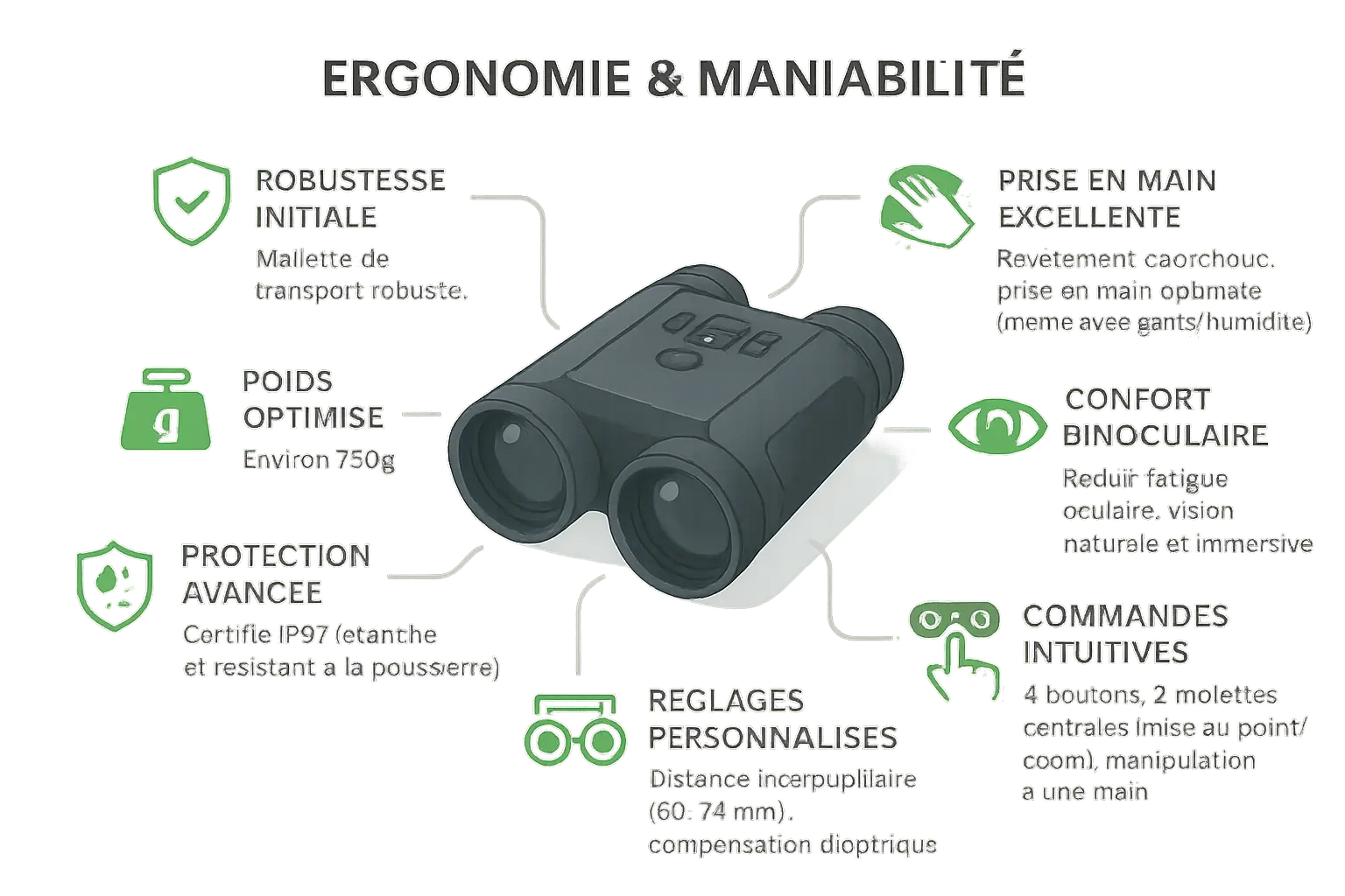 Nocpix Quest H50R Jumelle thermique en utilisation sur le terrain