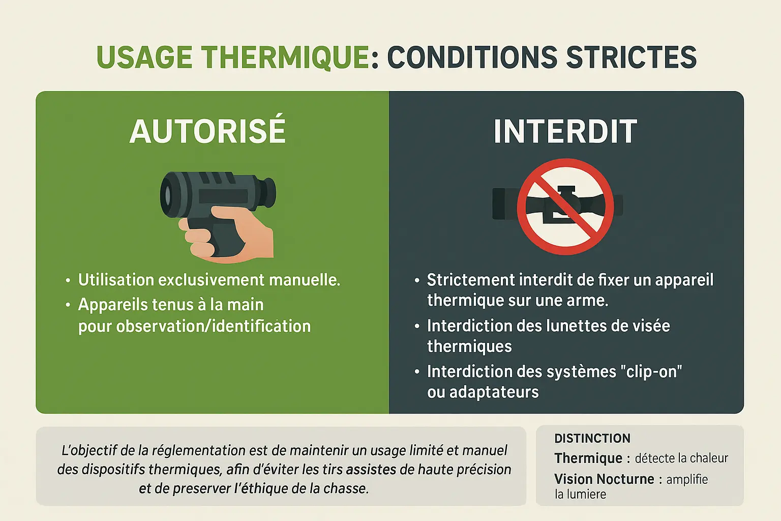 Jumelles thermiques utilisées en forêt